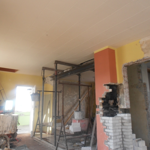 oplægning af I jern pga fjernelse af bærene skelrum...