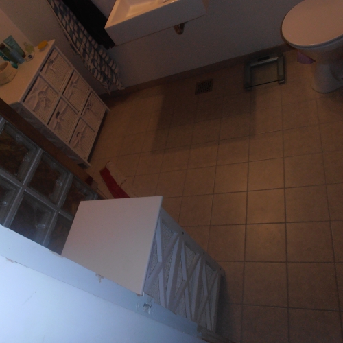 Flisegulv på nyt badeværelse i Tulstrup, Sjælland